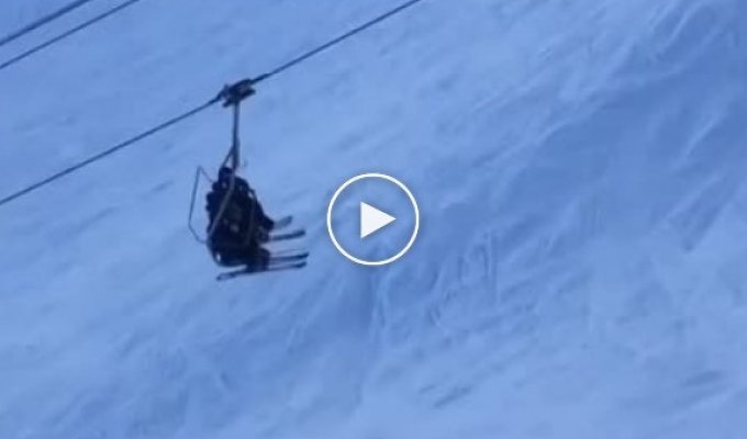 Тройной неудачный прыжок на лыжах