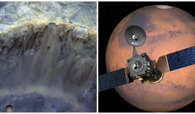 «Роскосмос» показал снимок марсианского кратера (4 фото)