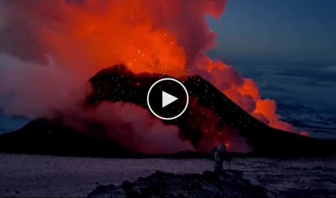 Пявление нового конуса на Ключевском вулкане