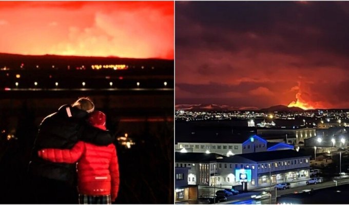 В Исландии эвакуировали Гриндавик из-за мощного извержения (4 фото + 3 видео)