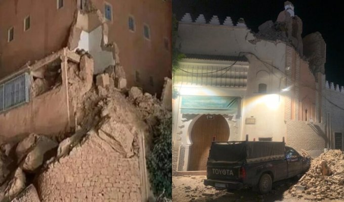 В Марокко произошло мощное землетрясение магнитудой 6.9 (4 фото + 12 видео)