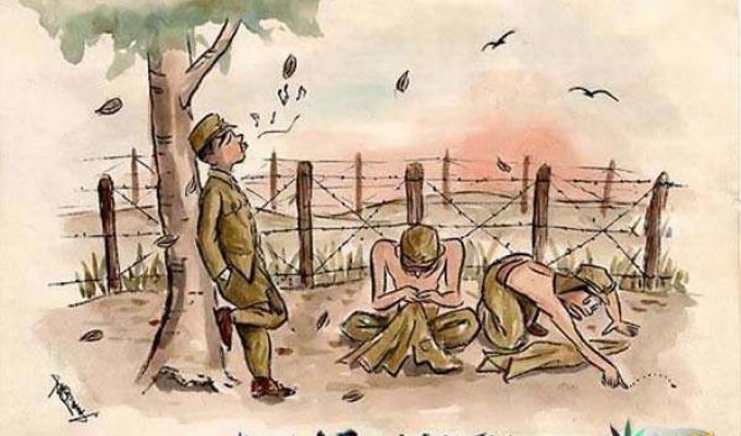 Рисунки японского военнопленного (46 фото)