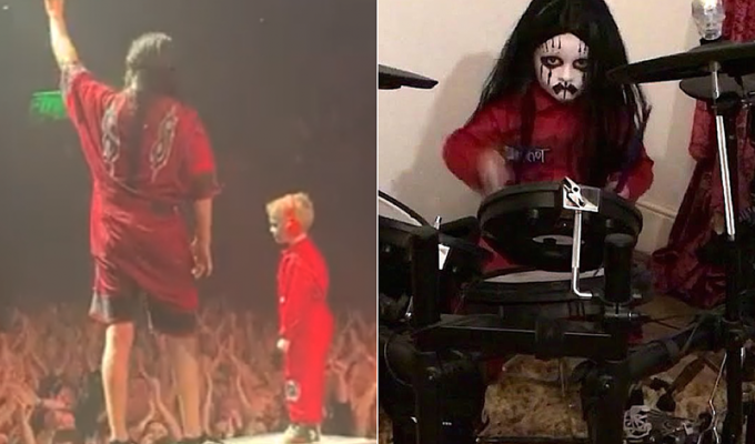 5-летний мальчик зажег на концерте Slipknot и прославился (7 фото + 2 видео)
