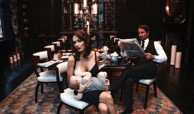 Наследница миллиардера кормит грудью во время фотосессии (16 фото)