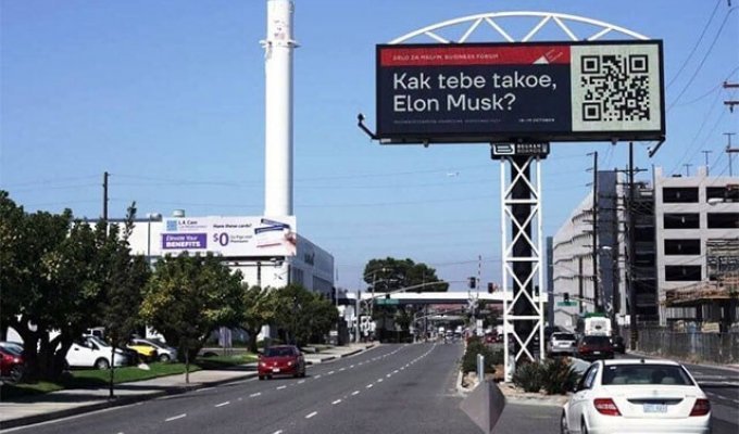 Илон Маск оценил билборд с приглашением на форум в Краснодар (3 фото)