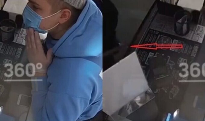 Раздраженный дед напал с тростью на работника кофейни за просьбу надеть маску (3 фото + 1 видео)