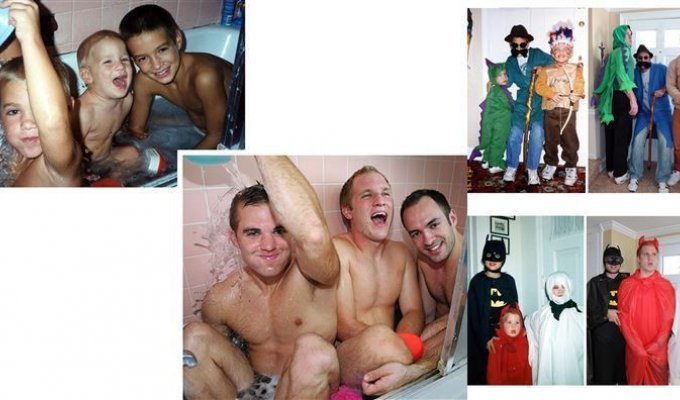 Подарок для мамы: посмотрите, как эти три брата воссоздали 15 своих детских фотографий! (16 фото)