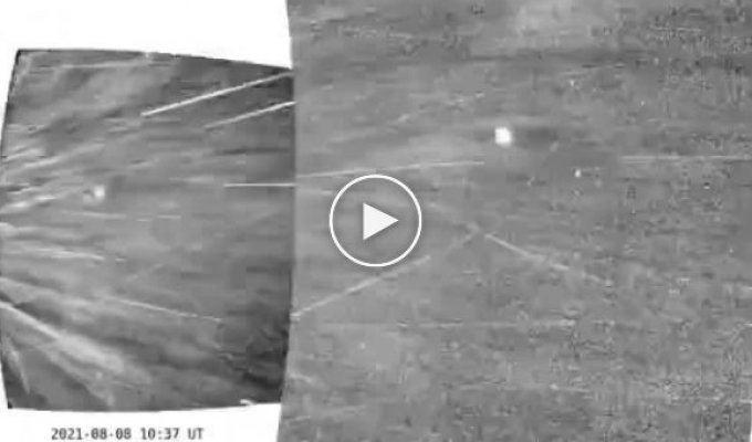 Видео с солнечного зонда Паркер при предпоследнем пролете у Солнца