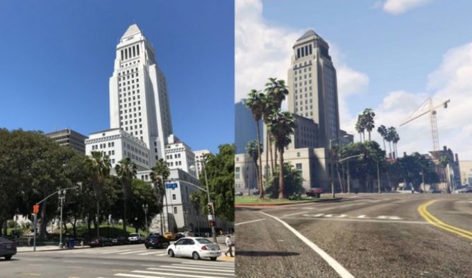 Лос-Сантос из GTA V против Лос-Анджелеса (40 фото)
