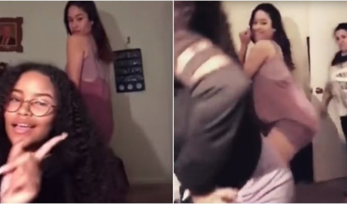 Строгая испанская женщина избила тапкой своих танцующих тверк дочерей (1 фото + 2 видео)