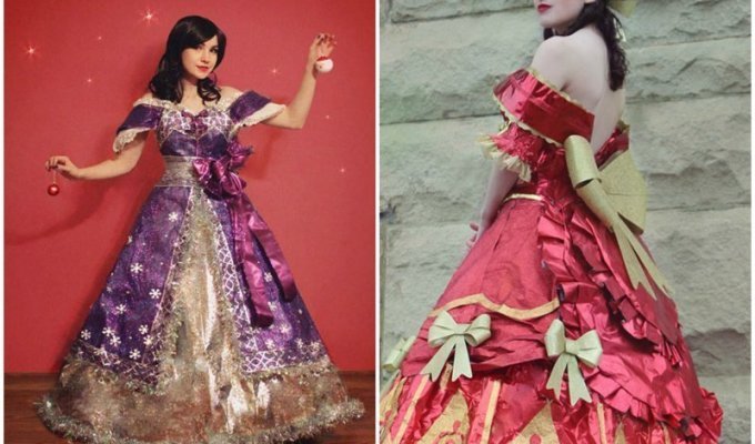 Талантливый дизайнер создаёт сказочные платья из упаковочной бумаги (14 фото)