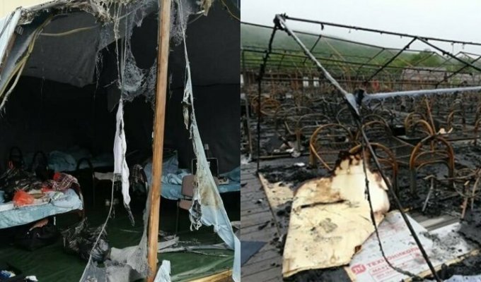 Под Хабаровском сгорел палаточный детский лагерь, есть жертвы (4 фото)