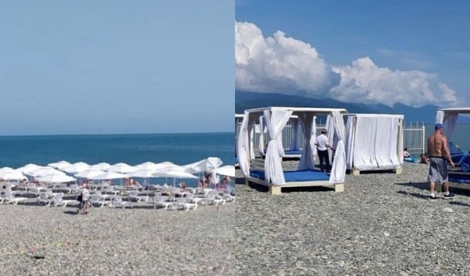 "Такого еще у нас не было": житель Сочи захватил часть пляжа и сдавал отдыхающим лежаки за деньги (8 фото)