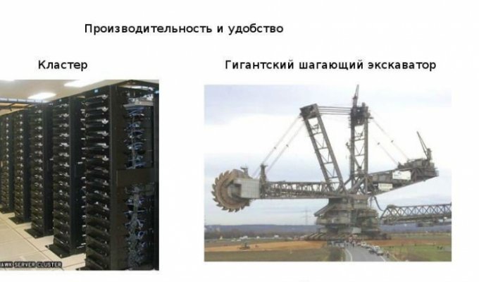Сравнение вычислительной техники со строительной (5 фото)
