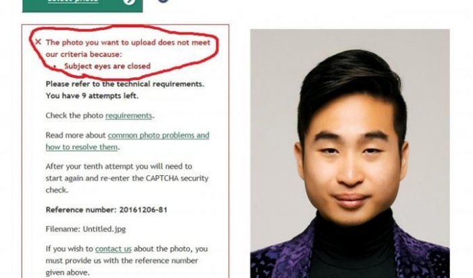 В Новой Зеландии паспортный робот посчитал, что у азиата на фото закрыты глаза (2 фото)