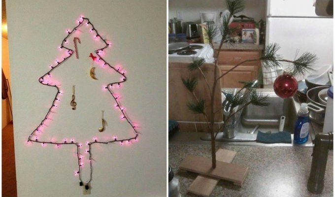 Когда лень украшать дом: 15 забавных декораций на Рождество от заядлых лентяев (16 фото)