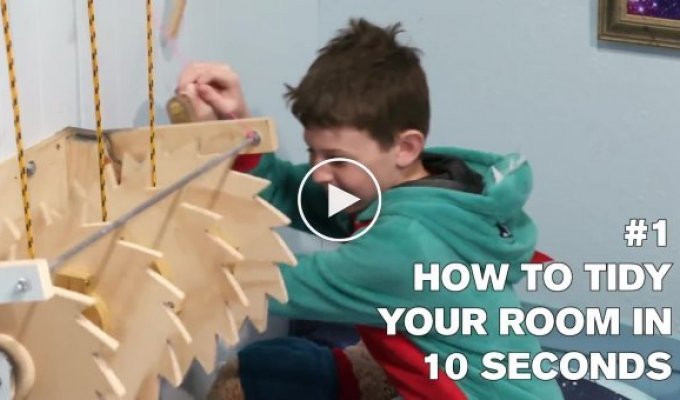 Уборка в детской комнате за 10 секунд