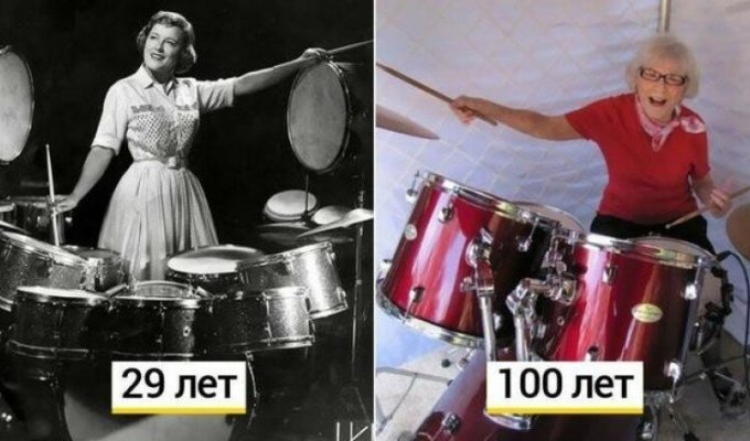 106-летняя барабанщица Виола Смит по сей день продолжает играть и пить вино (12 фото + 2 видео)