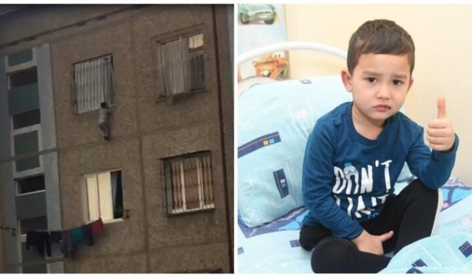 Жители Ташкента спасли выпавшего из окна пятого этажа ребенка (2 фото + 1 видео)