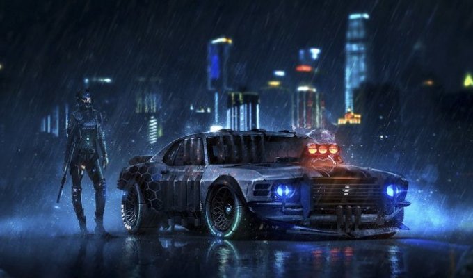 Он нарисовал Need For Speed: четырехколесный киберпанк Хайзала Салима (10 фото)