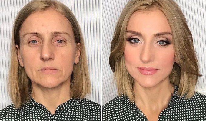 Радикальное преображение женщин при помощи макияжа в стиле 'до и после' от российского визажиста (18 фото)