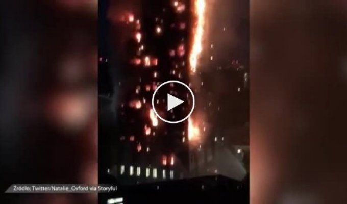 Как горит жилое здание в Лондоне