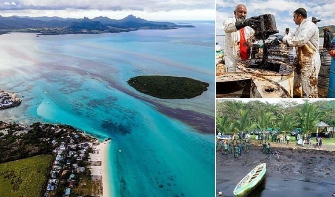 Экологическая катастрофа: японский танкер разлил 1000 тонн нефти у острова Маврикий (27 фото)