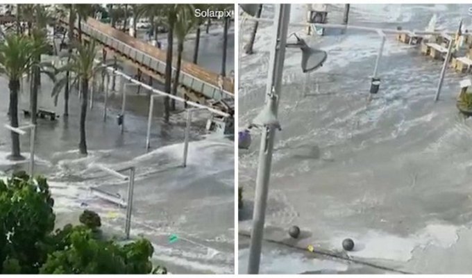 На испанские курорты Мальорку и Менорку обрушилось цунами (6 фото + 2 видео)