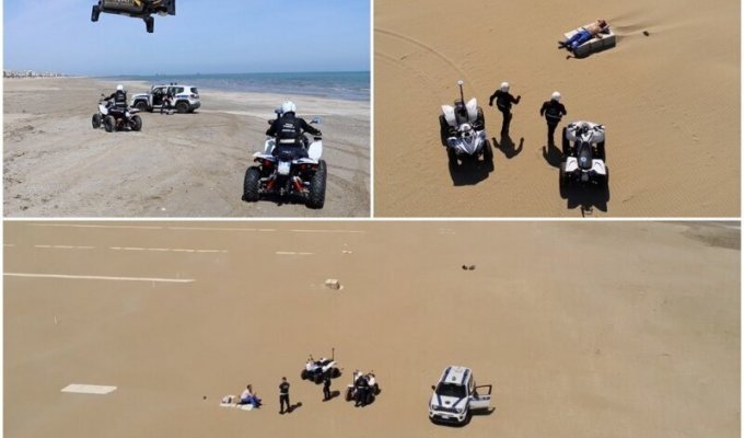Итальянские полицейские с помощью дрона выследили отдыхающего на пустынном пляже (10 фото)