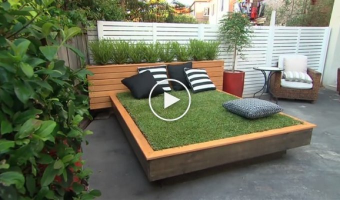 Кровать-лужайка для любителей отдыха на свежем воздухе