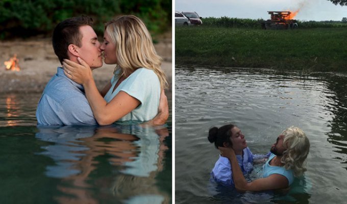 Друзья воссоздали фотографии влюблённой пары и, и результат даже лучше, чем оригинал (12 фото)