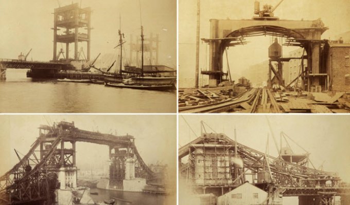 Найдены фотографии постройки Тауэрского моста (17 фото)