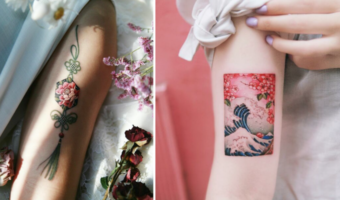 Изящные работы корейской татуировщицы (31 фото)