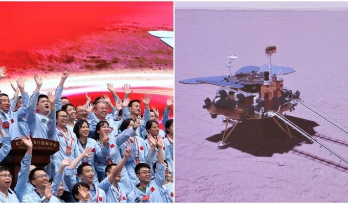 Китайский зонд успешно приземлился на поверхность Марса (7 фото + 1 видео)