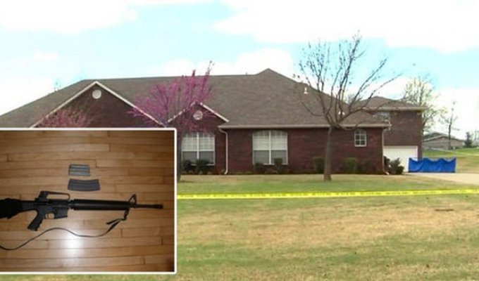 В США сын хозяина дома расстрелял из винтовки троих грабителей (4 фото)