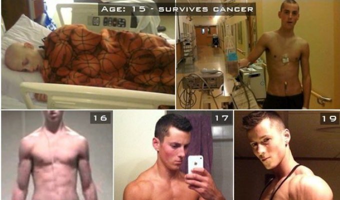 Парень победил рак и построил новое тело! (6 фото)
