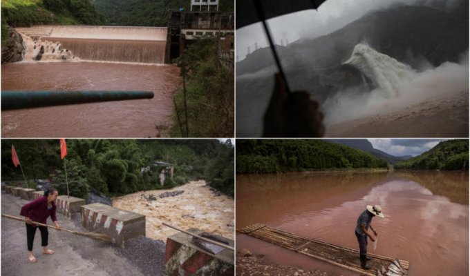 В Китае сносят незаконные плотины (18 фото)