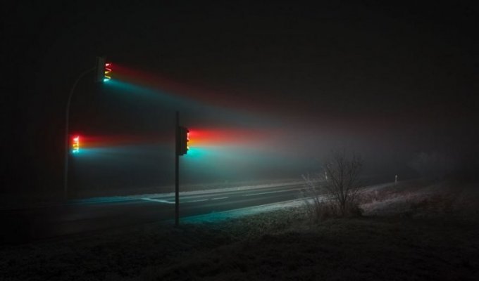 Потрясающие фотографии светофоров в тумане (7 фото)