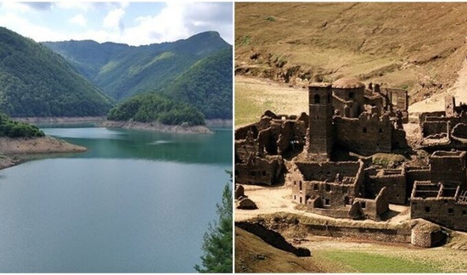 В Италии решили осушить озеро, которое скрывает деревню-призрак (7 фото)