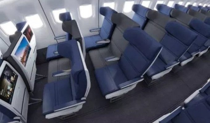 Как дизайнеры решили вопрос с неудобным средним сиденьем в самолете (5 фото)