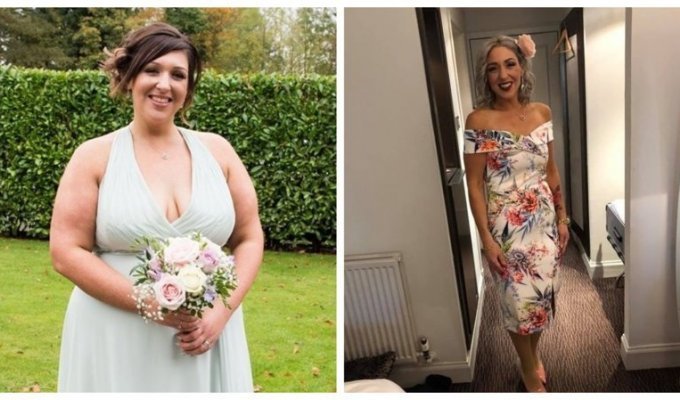 Женщина увидела себя на свадебной фотографии и поклялась похудеть (6 фото)