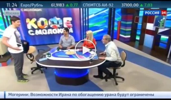 Украинец Даниил Грачев появился на НТВ в майке с изображением Путина