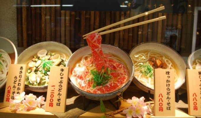 Пластиковые блюда на витринах Японии (10 фото)