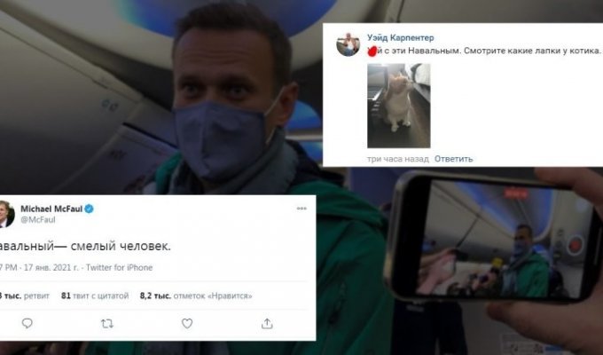 Сел вместо Внуково в СИЗО: реакция соцсетей на возвращение Навального в Россию (21 фото)