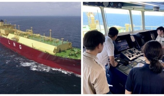 Огромный танкер впервые пересёк Атлантику с использованием автономной навигации (5 фото + 2 видео)