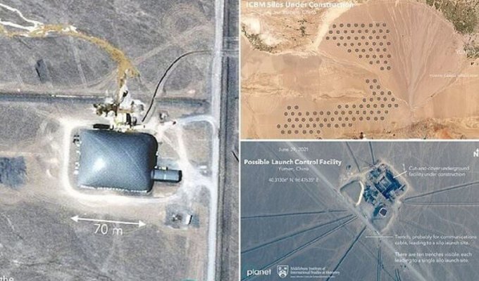 Китай строит более 100 ядерных ракетных шахт в пустыне (7 фото)
