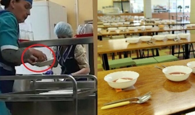 В Екатеринбурге разгорелся скандал из-за поваров, раскладывавших еду по тарелкам руками (5 фото + 1 видео)