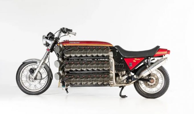 Монструозный мотоцикл с 48-цилиндровым мотором выставят на продажу (6 фото)
