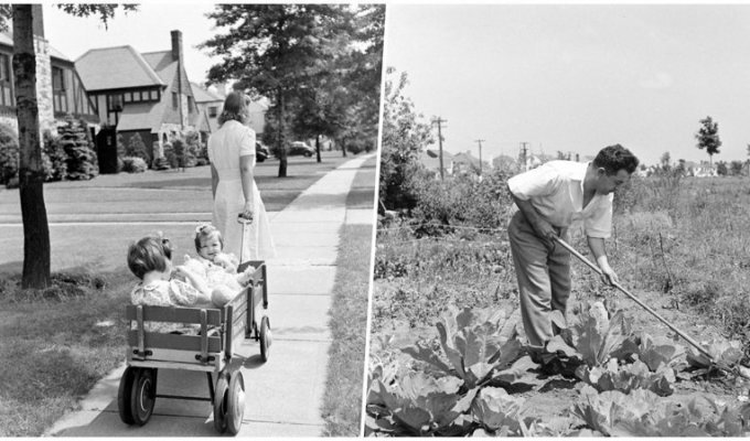 Как выглядела размеренная жизнь спальных пригородов штата Нью-Йорк в конце 1940-х (22 фото)