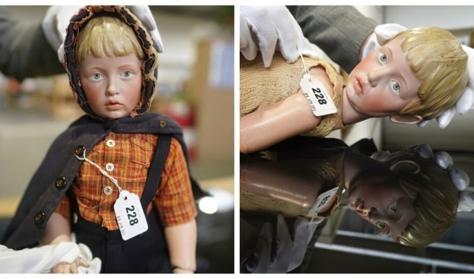 Антикварная кукла без ноги ушла с аукциона за большие деньги (5 фото)